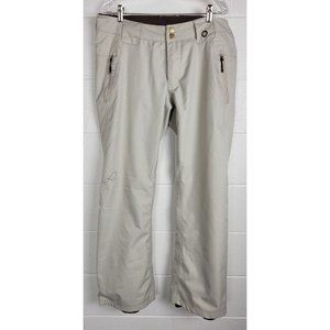 K2 Snow Womens Ski Snoboard Pants Khaki Tan Herringbone Dual Lined Sz‎ Large